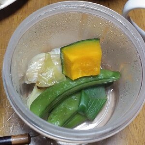 高野豆腐とスナップエンドウの煮物
